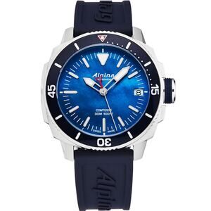 NIB Alpina AL240MPN2VC6 Comtesse Diver Watch Stainless Steel Blue Silver $1,095